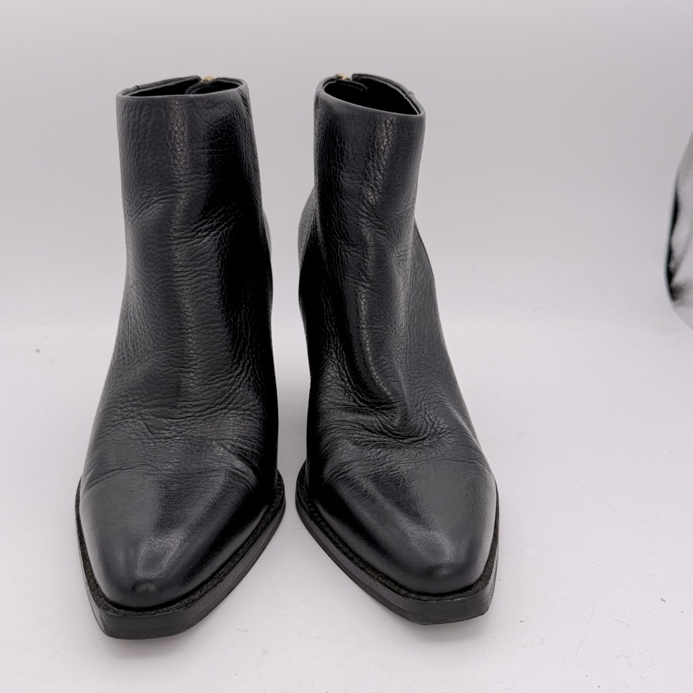 Vince Camuto women Polleat Bootie black leather ankle heeled boots pointed toe 9 - Picture 3 of 11